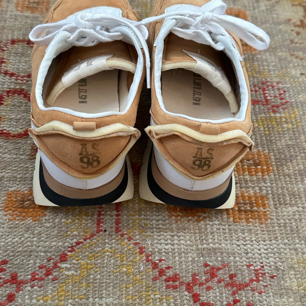 A.S.98 Tan and White Suede Athletic Sneakers - Picture 4 of 7